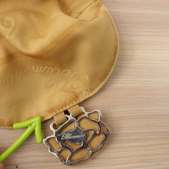 Beige Leather Nylon Backpack MEDIUM Light Italian Luxury Rose ITALY BLUMARINE - Picture 11 of 16